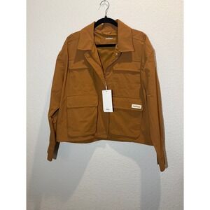 NWT Halfdays Womens Pieper Windbreaker Jacket Nuthatch Brown XL